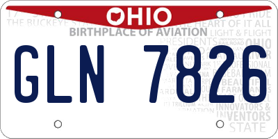 OH license plate GLN7826