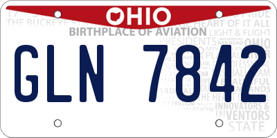 OH license plate GLN7842