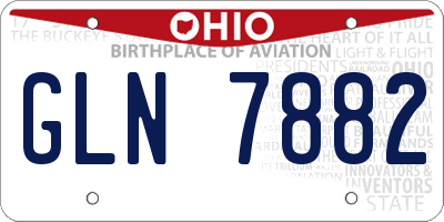 OH license plate GLN7882