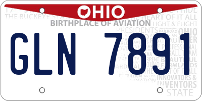 OH license plate GLN7891