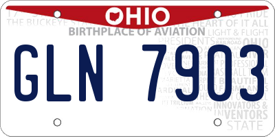 OH license plate GLN7903