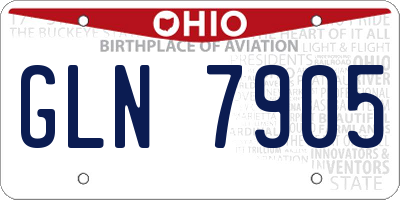 OH license plate GLN7905