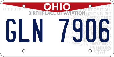 OH license plate GLN7906