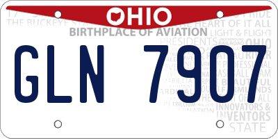 OH license plate GLN7907