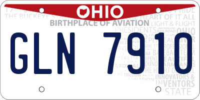 OH license plate GLN7910