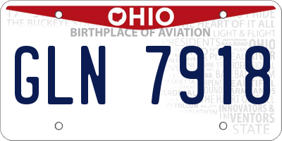 OH license plate GLN7918