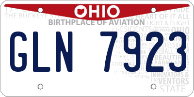 OH license plate GLN7923