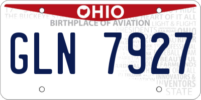 OH license plate GLN7927
