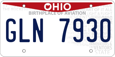 OH license plate GLN7930