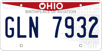 OH license plate GLN7932