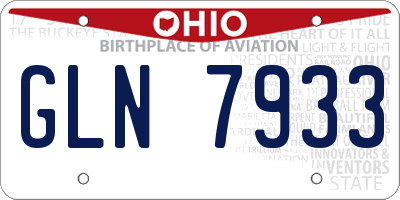 OH license plate GLN7933