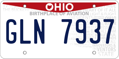 OH license plate GLN7937