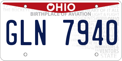 OH license plate GLN7940