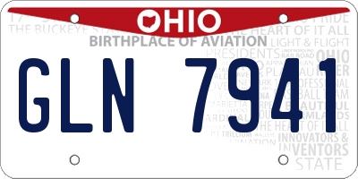 OH license plate GLN7941