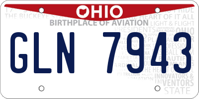OH license plate GLN7943