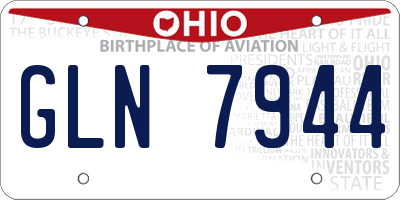 OH license plate GLN7944