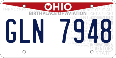 OH license plate GLN7948