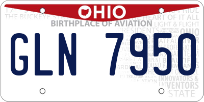 OH license plate GLN7950