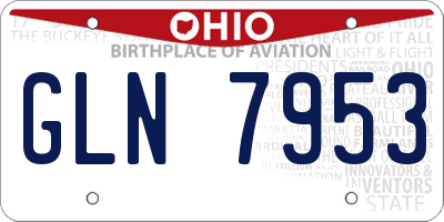 OH license plate GLN7953