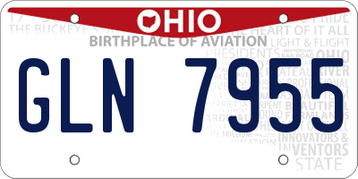 OH license plate GLN7955