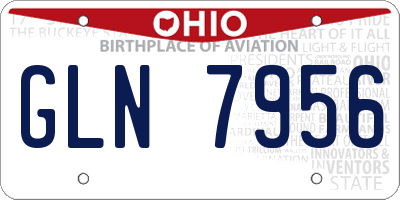 OH license plate GLN7956