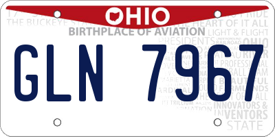OH license plate GLN7967