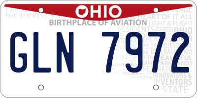 OH license plate GLN7972