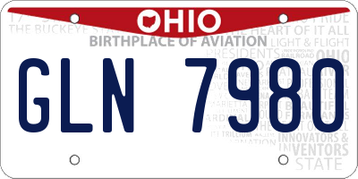 OH license plate GLN7980