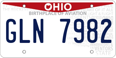 OH license plate GLN7982