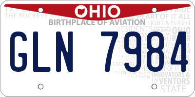 OH license plate GLN7984
