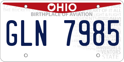 OH license plate GLN7985