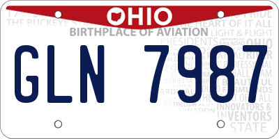 OH license plate GLN7987