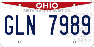 OH license plate GLN7989