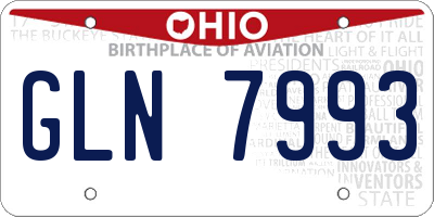 OH license plate GLN7993