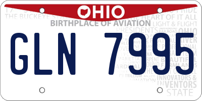OH license plate GLN7995