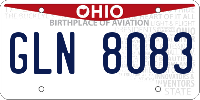 OH license plate GLN8083
