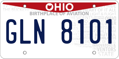OH license plate GLN8101