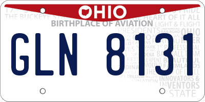 OH license plate GLN8131