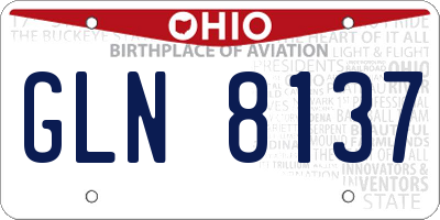 OH license plate GLN8137