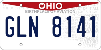 OH license plate GLN8141