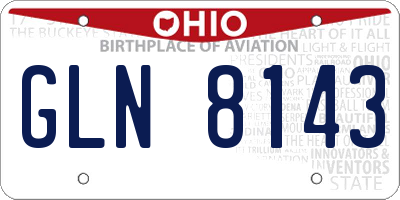 OH license plate GLN8143