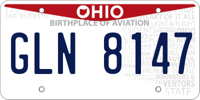 OH license plate GLN8147