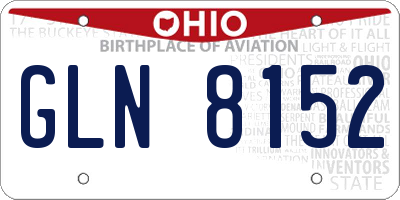 OH license plate GLN8152