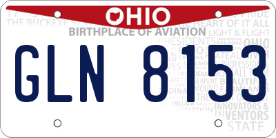 OH license plate GLN8153