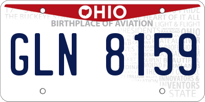 OH license plate GLN8159