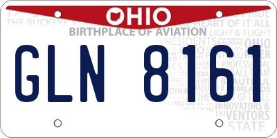 OH license plate GLN8161