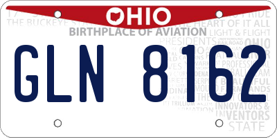 OH license plate GLN8162