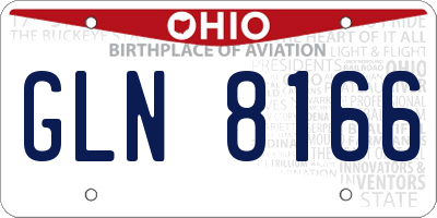 OH license plate GLN8166