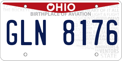 OH license plate GLN8176