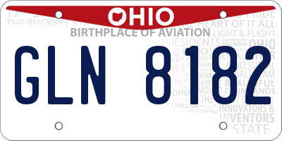OH license plate GLN8182